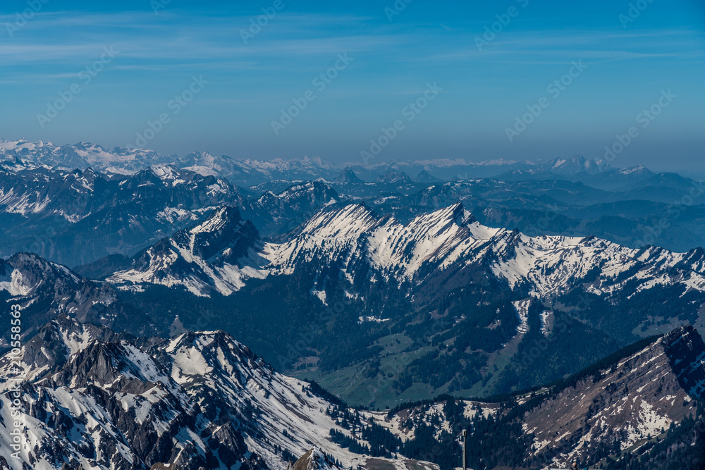 Santis. Swiss sky alps panorama