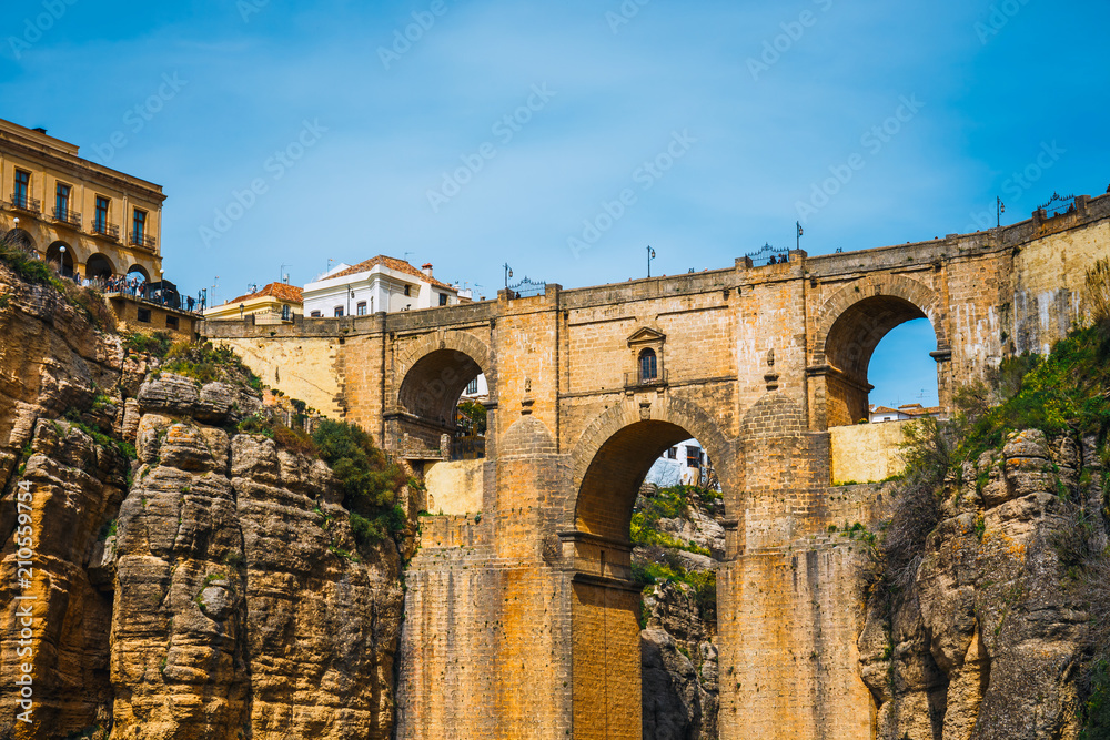 The famous stone bridge in Ronda, Andalusia, Spain