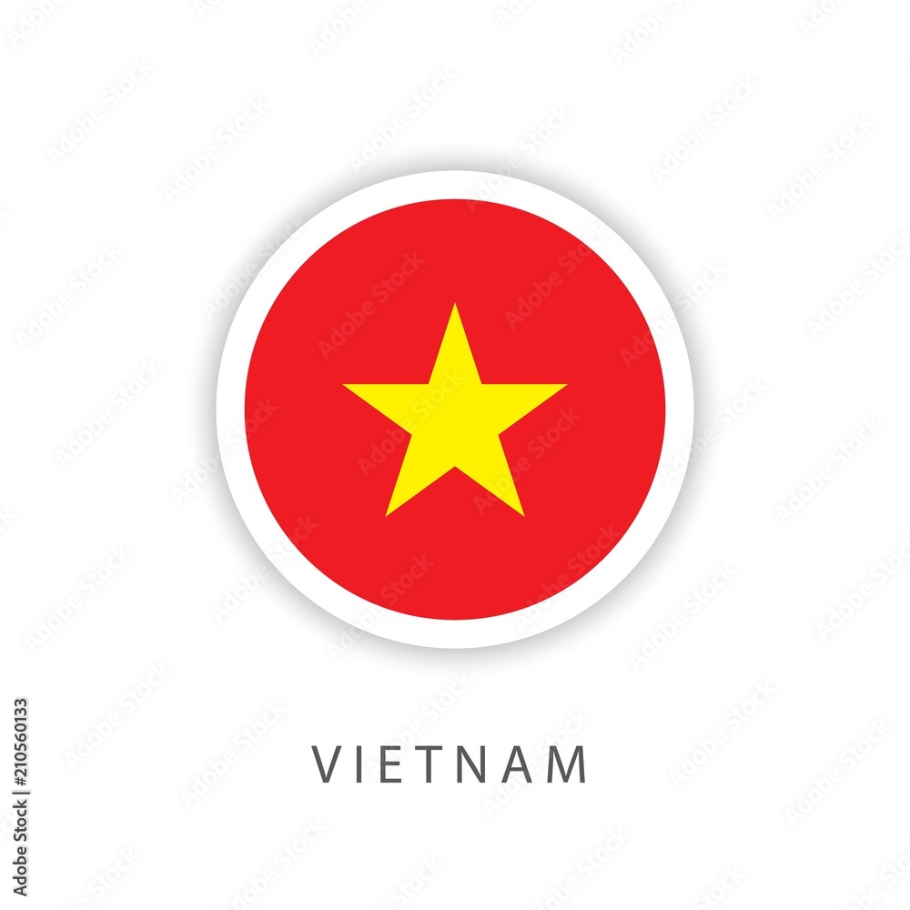 Vietnam Circle Flag Vector Template Design Illustrator Vietnam Circle Flag Vector Template Design Illustrator