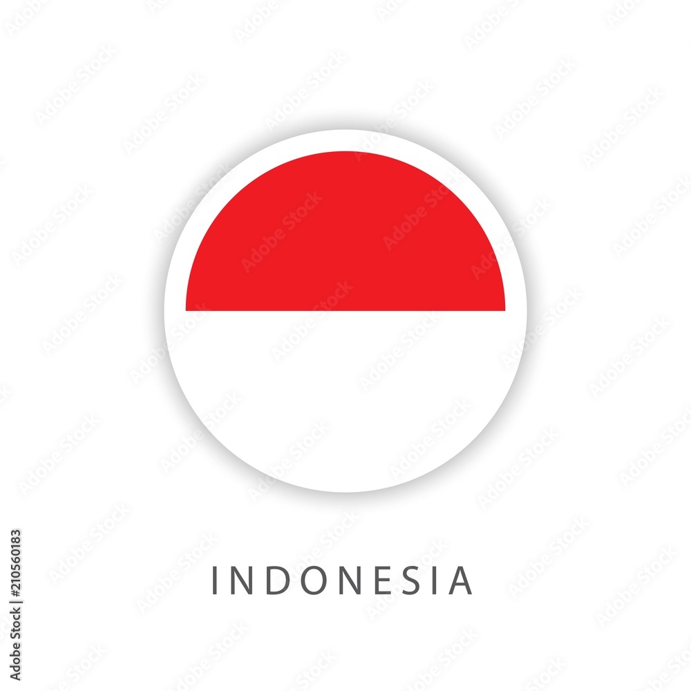 Indonesia Circle Flag Vector Template Design Illustrator Indonesia Circle Flag Vector Template Design Illustrator