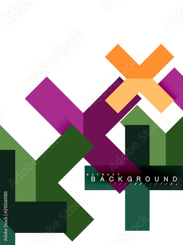 Multicolored abstract geometric shapes, geometry background for web banner