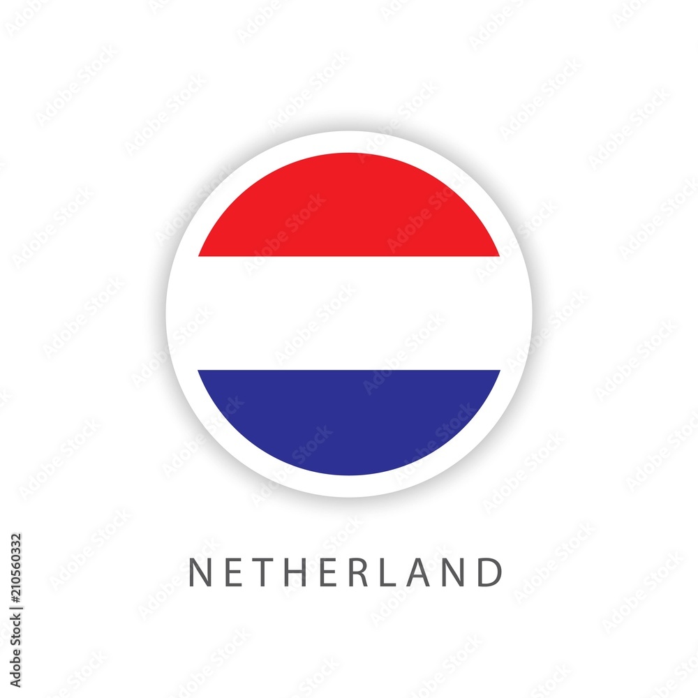 Netherlands Circle Flag Vector Template Design Illustrator Netherlands Circle Flag Vector Template Design Illustrator