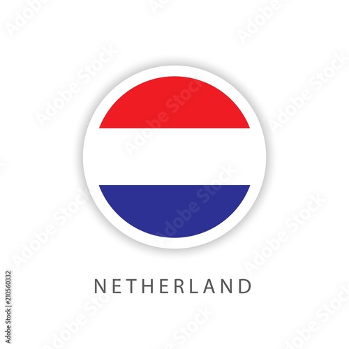 Free Download Netherlands Circle Flag Vector Template Design Illustrator - GFXLoad