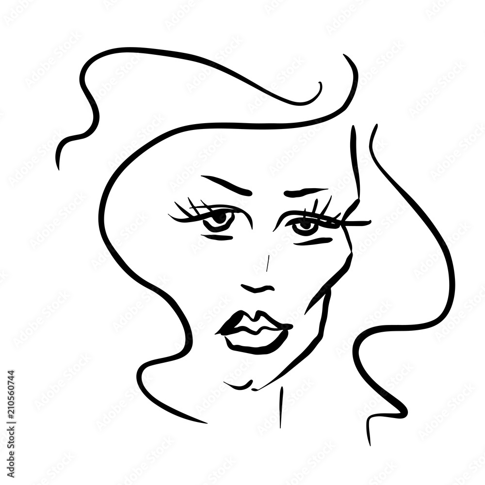 Template logo for beauty products. Abstract girl. Beauty lettering. Vector illustration. Template logo for beauty products. Abstract girl. Beauty lettering. Vector illustration.