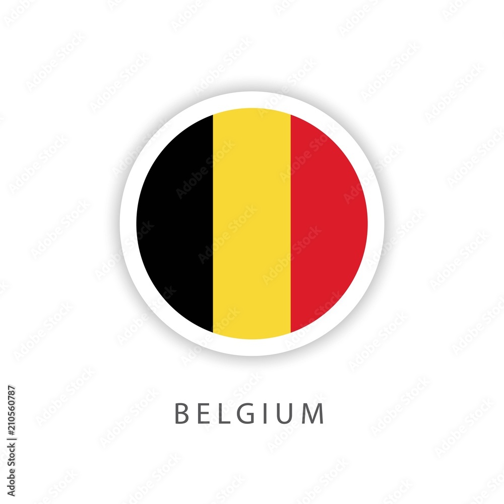 Fototapeta premium Belgium Circle Flag Vector Template Design Illustrator