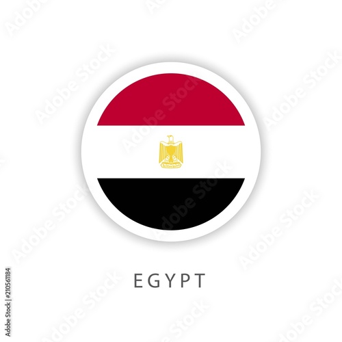 Egypt Circle Flag Vector Template Design Illustrator