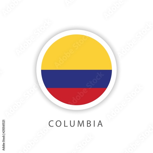 Free Download Columbia Circle Flag Vector Template Design Illustrator - GFXLoad