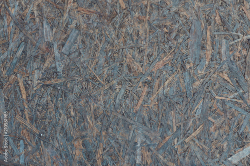 Quadro em tela Close-up image of a old chipboard. OSB wooden plate.