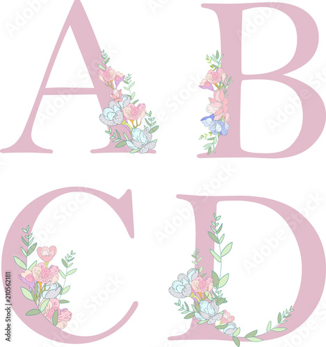 Flower alphabet letter .