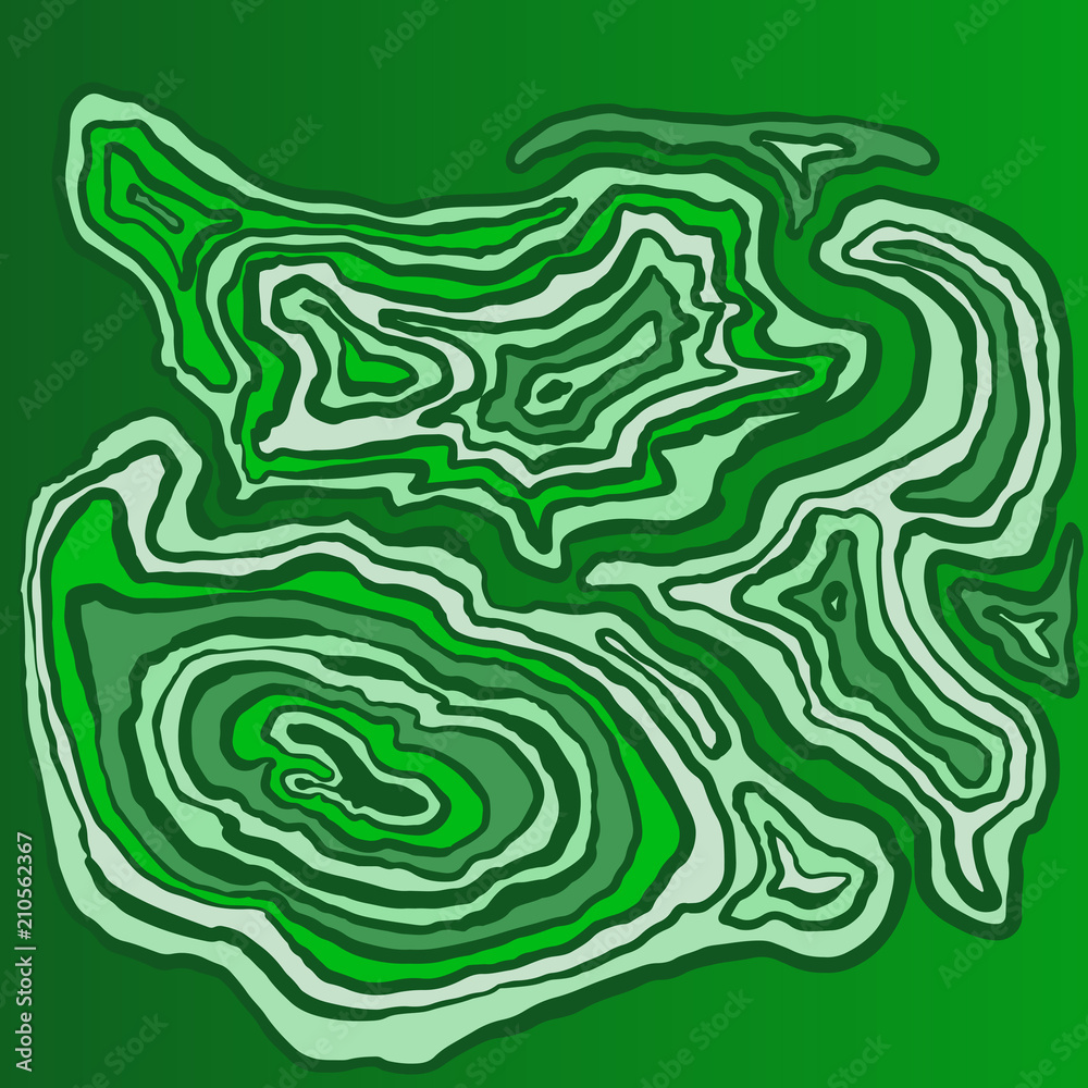 Marble hand drawn with dry brush. Green wave pattern. Grunge shapes. Vector round ink lines. Vector illustration. Marble hand drawn with dry brush. Green wave pattern. Grunge shapes. Vector round ink lines. Vector illustration.