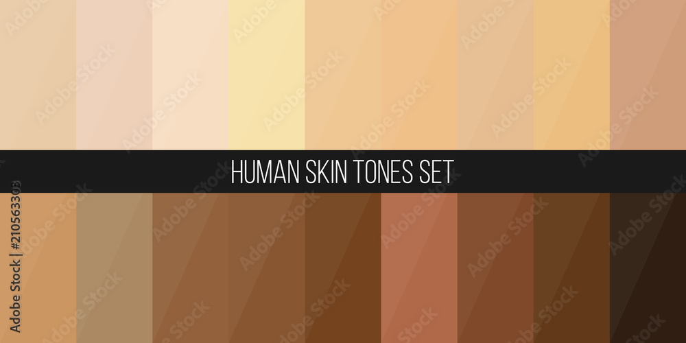 Creative vector illustration of human skin tone color palette set ...
