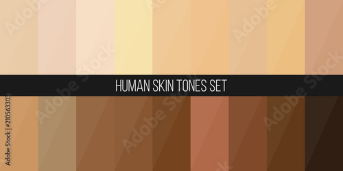 Creative vector illustration of human skin tone color palette set isolated on transparent background. Art design. Abstract concept person face, body complexion graphic element for cosmetics