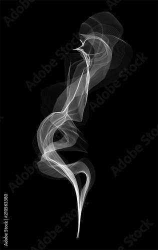 Creative vector illustration of delicate white cigarette smoke waves texture set isolated on transparent background. Art design. Abstract concept graphic element