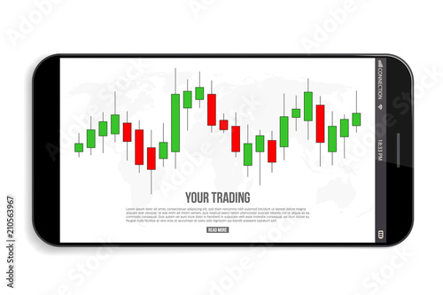 Creative vector illustration of forex trading diagram signals isolated on background. Buy, sell indicators with japanese candles pattern, exchange financial market graph. Candlestick chart element