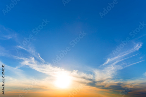 beautiful dramatic cloudy sunset, natural background