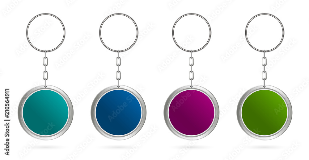 Creative vector illustration of metal keychains for key set isolated on transparent background. Art design template. Abstract concept key chain mock up top view, keyring holder graphic element Creative vector illustration of metal keychains for key set isolated on transparent background. Art design template. Abstract concept key chain mock up top view, keyring holder graphic element