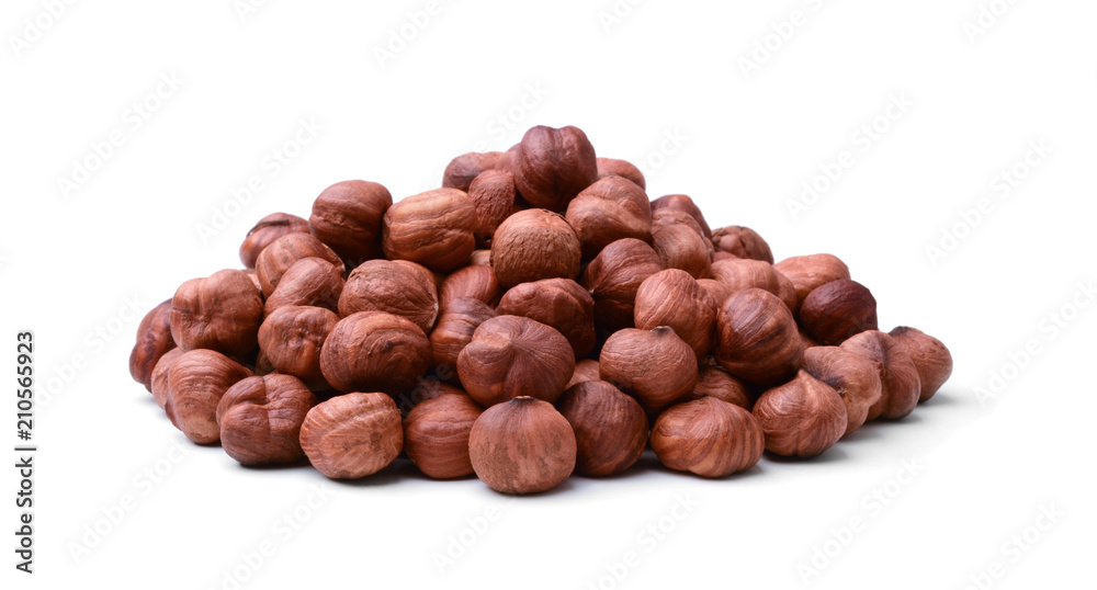 Pile of hazelnuts isolated Pile of hazelnuts isolated
