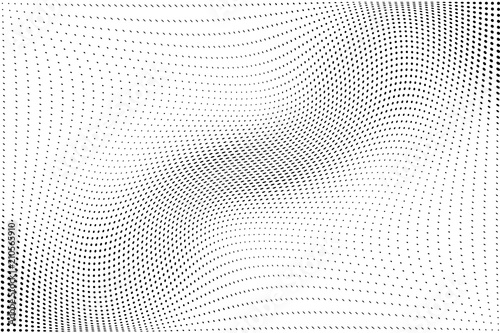 Wavy dot lines pattern. Halftone background. Futuristic panel. The background to create a modern backdrops, posters, banners 