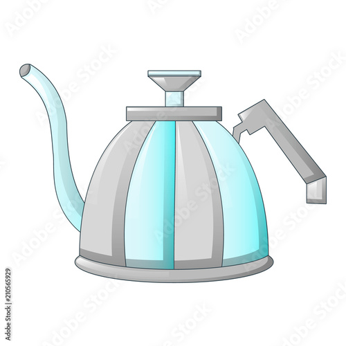 Steel tea pot icon. Cartoon of steel tea pot vector icon for web design isolated on white background