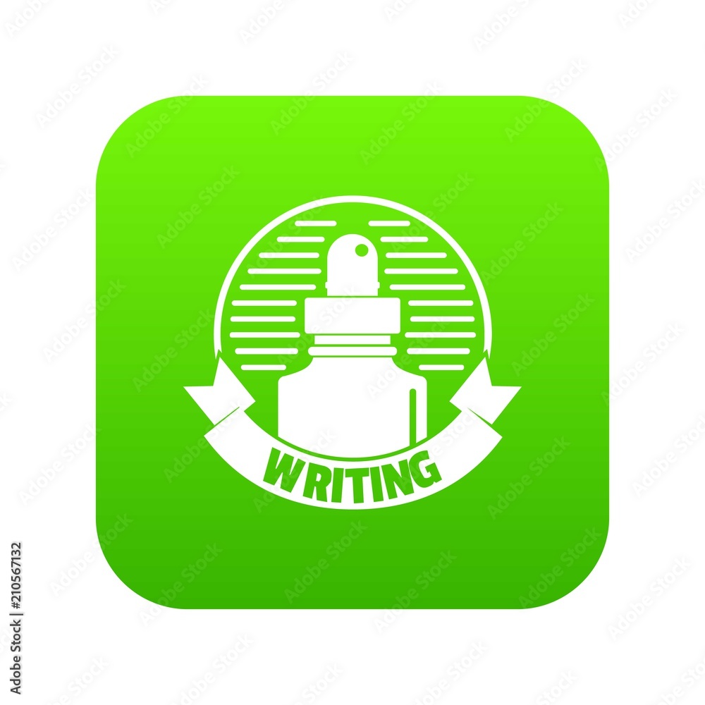 Ink for pen icon green vector isolated on white background Ink for pen icon green vector isolated on white background