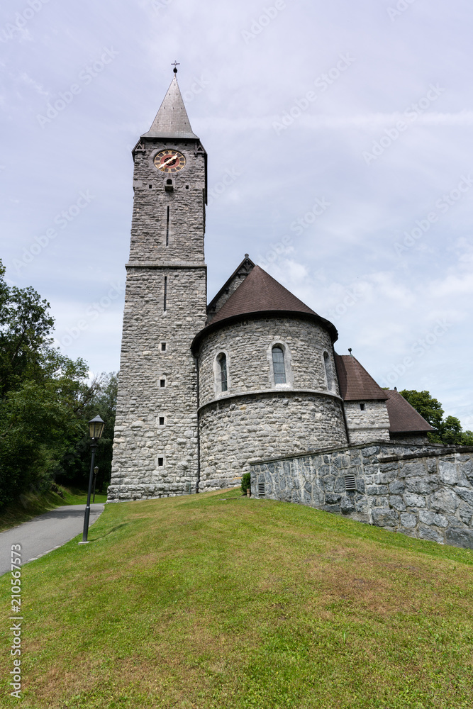 historic church in the village of Balzers in Liechtenstein