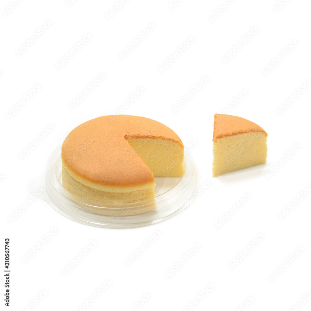 Butter cheesecake homemade isolate on white background