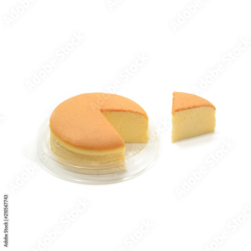 Butter cheesecake homemade isolate on white background
