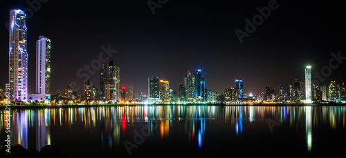 Panama bay at night