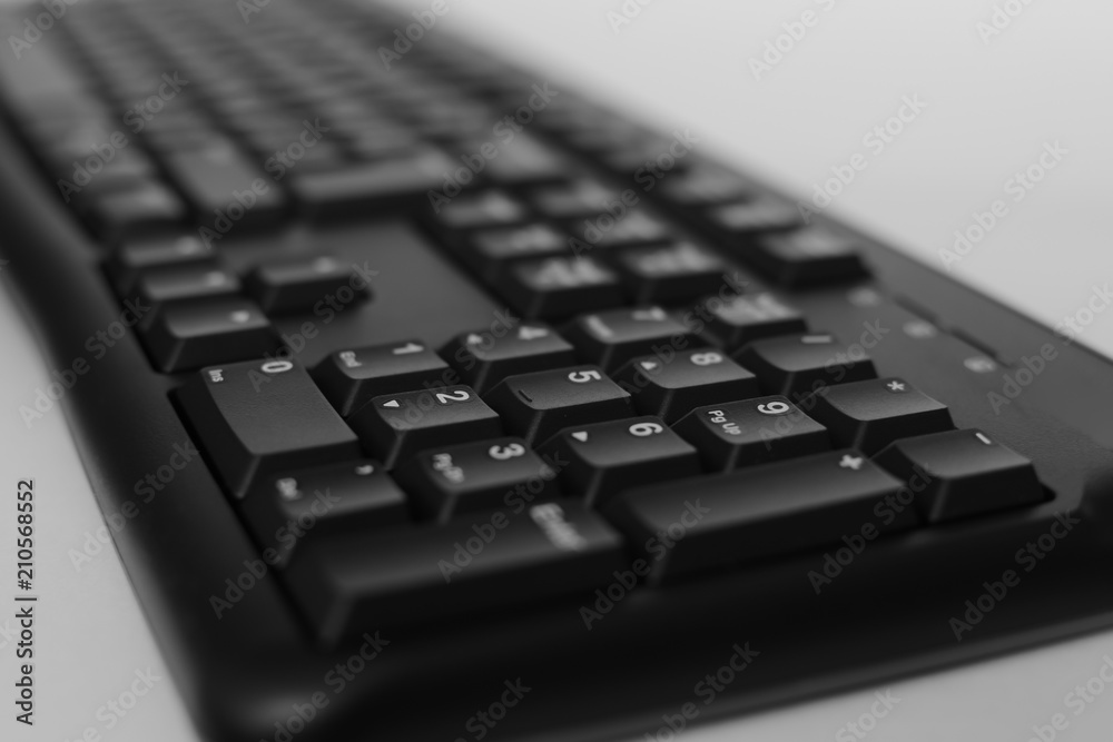 Top view of Full size desktop computer keyboard isolated on white background with clipping path inside Top view of Full size desktop computer keyboard isolated on white background with clipping path inside