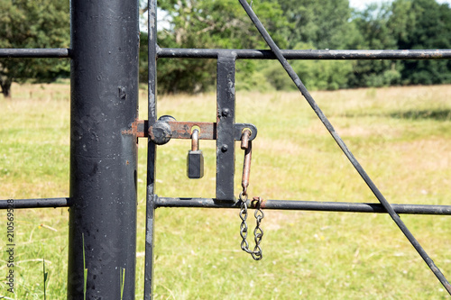 Locked country gate