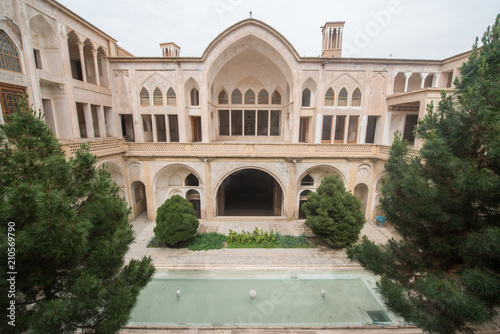 The Abbasian (Abbasi) House is a large traditional historical house, was built in the late 18th century by a wealthy merchant in Kashan, Isfahan Province, Iran. © pe3check