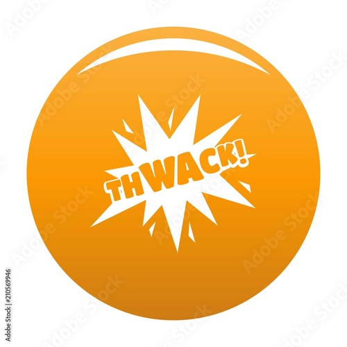 Comic boom thwack icon. Simple illustration of comic boom thwack vector icon for any design orange