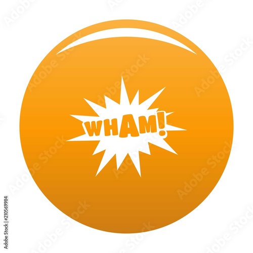 Comic boom wham icon. Simple illustration of comic boom wham vector icon for any design orange