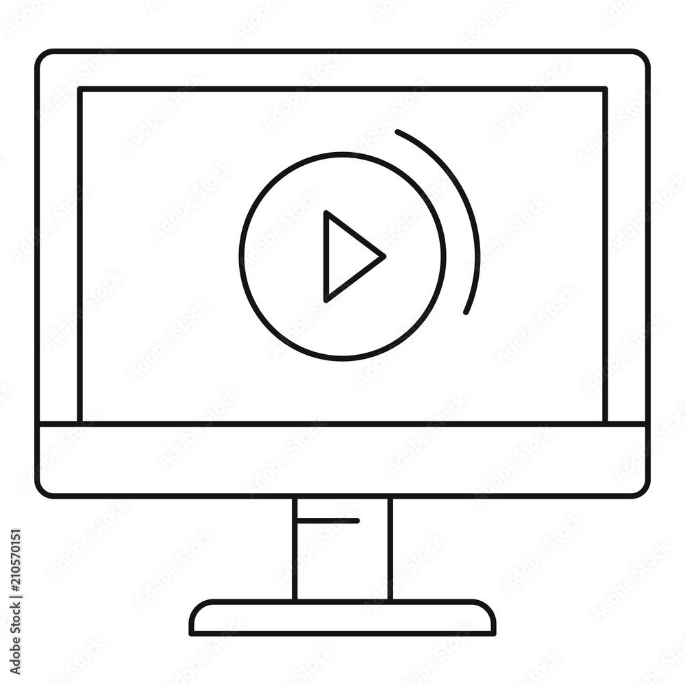 Video online icon. Outline video online vector icon for web design isolated on white background Video online icon. Outline video online vector icon for web design isolated on white background