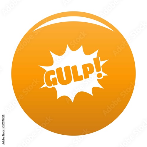 Comic boom gulp icon. Simple illustration of comic boom gulp vector icon for any design orange