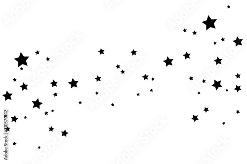 Black Shooting Star with Elegant Star Trail on White Background