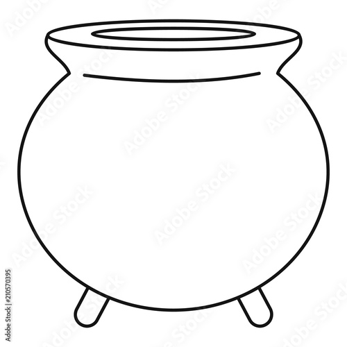 Retro cauldron icon. Outline retro cauldron vector icon for web design isolated on white background