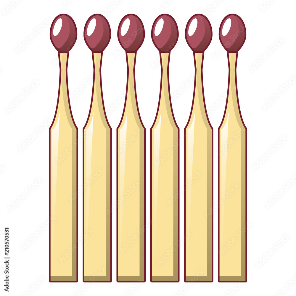 Wood matches sticks icon. Cartoon of wood matches sticks vector icon for web design isolated on white background Wood matches sticks icon. Cartoon of wood matches sticks vector icon for web design isolated on white background