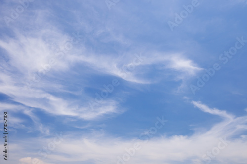 Fototapeta Naklejka Na Ścianę i Meble -  A nature of clear sky blue color with soft white cloudy 
