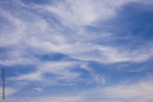 Fototapeta Naklejka Na Ścianę i Meble -  A nature of clear sky blue color with soft white cloudy 