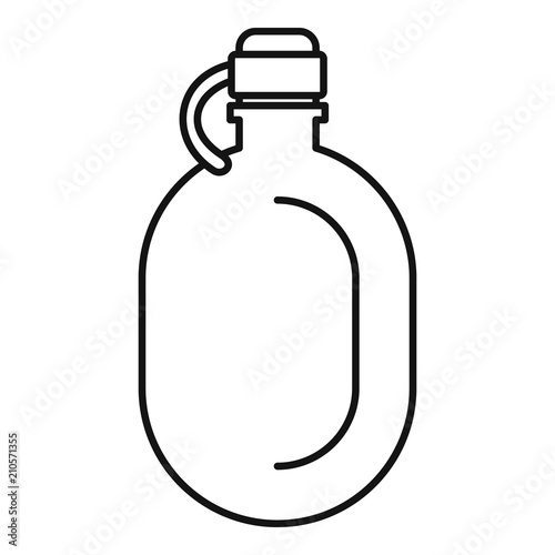 Metal water flask icon. Outline illustration of metal water flask vector icon for web design isolated on white background