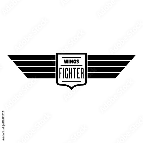 Wings fighter logo. Simple illustration of wings fighter vector logo for web design isolated on white background