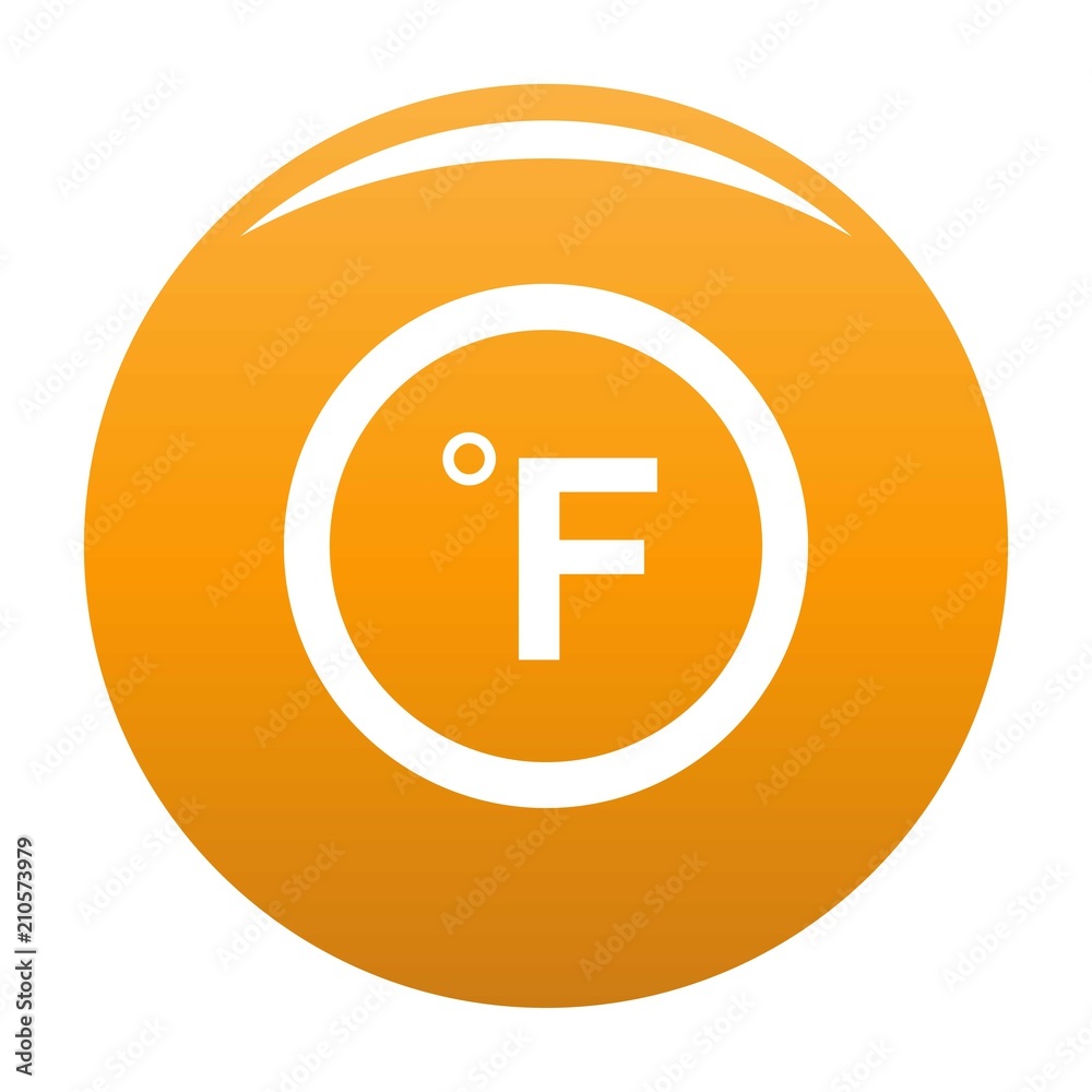 Fahrenheit icon. Simple illustration of fahrenheit vector icon for any design orange Fahrenheit icon. Simple illustration of fahrenheit vector icon for any design orange