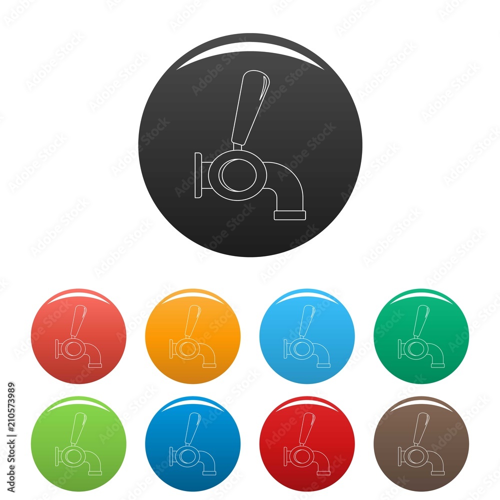 Beer tap icon. Outline illustration of beer tap vector icons set color isolated on white Beer tap icon. Outline illustration of beer tap vector icons set color isolated on white