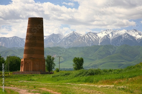 The Burana Tower in the Chuy Valley at northern  of the country's capital Bishkek, photo