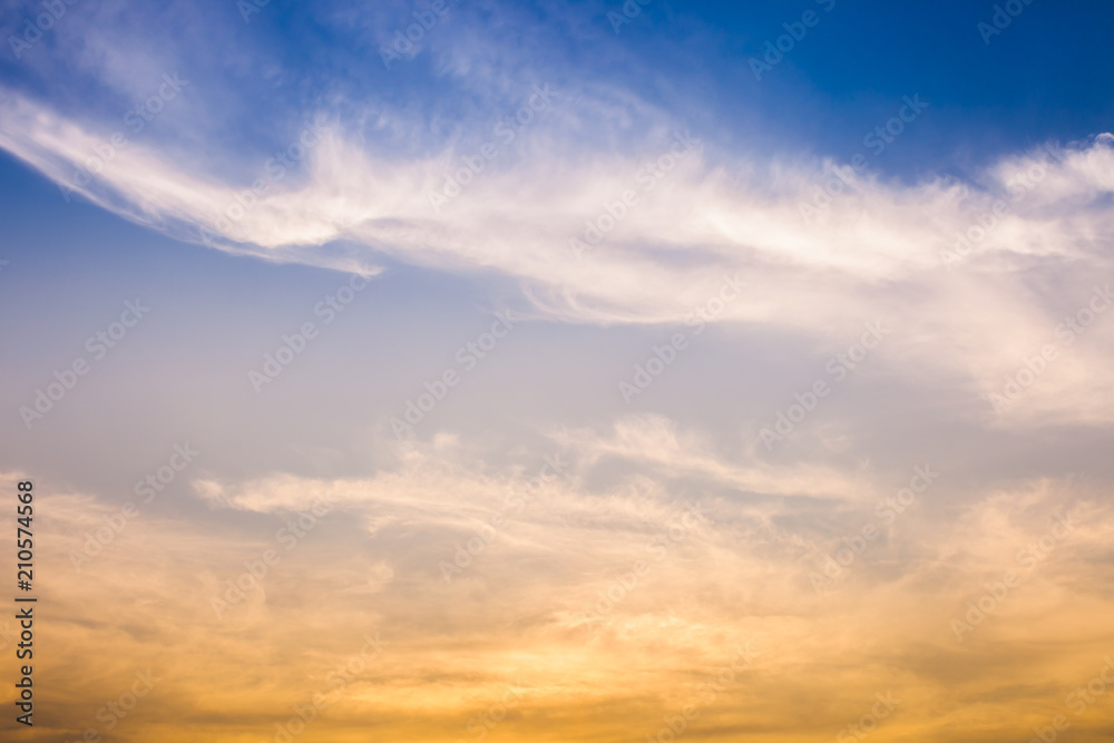 Colorful cloudy with clear sky background 
