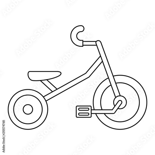 Kid tricycle icon. Outline kid tricycle vector icon for web design isolated on white background