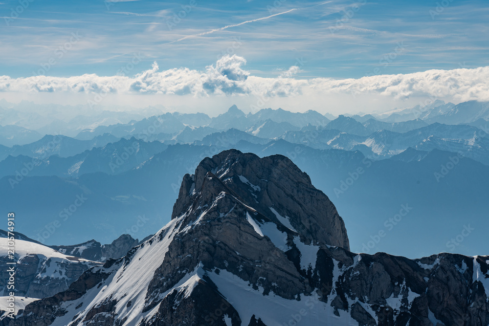 Obraz premium Santis. Swiss sky alps panorama