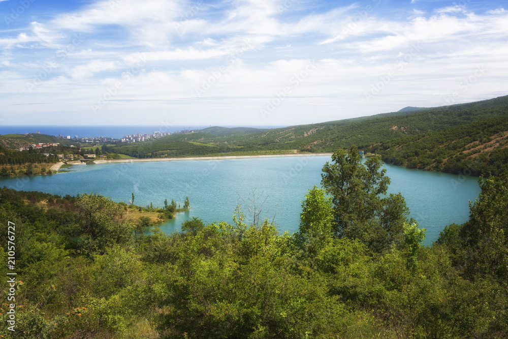 View of the reservoir in the Crimea, Alushta