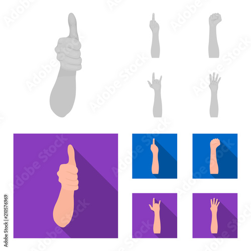 Sign Language monochrome,flat icons in set collection for design.Emotional part of communication vector symbol stock web illustration.